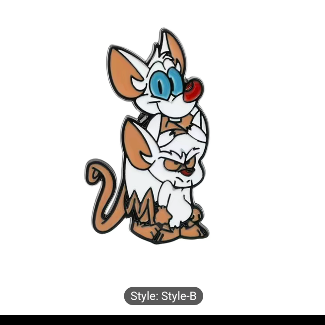 Pinky And The Brain Metal Enamel Pin Badge Brooch Animaniacs Warner Bros Mouse