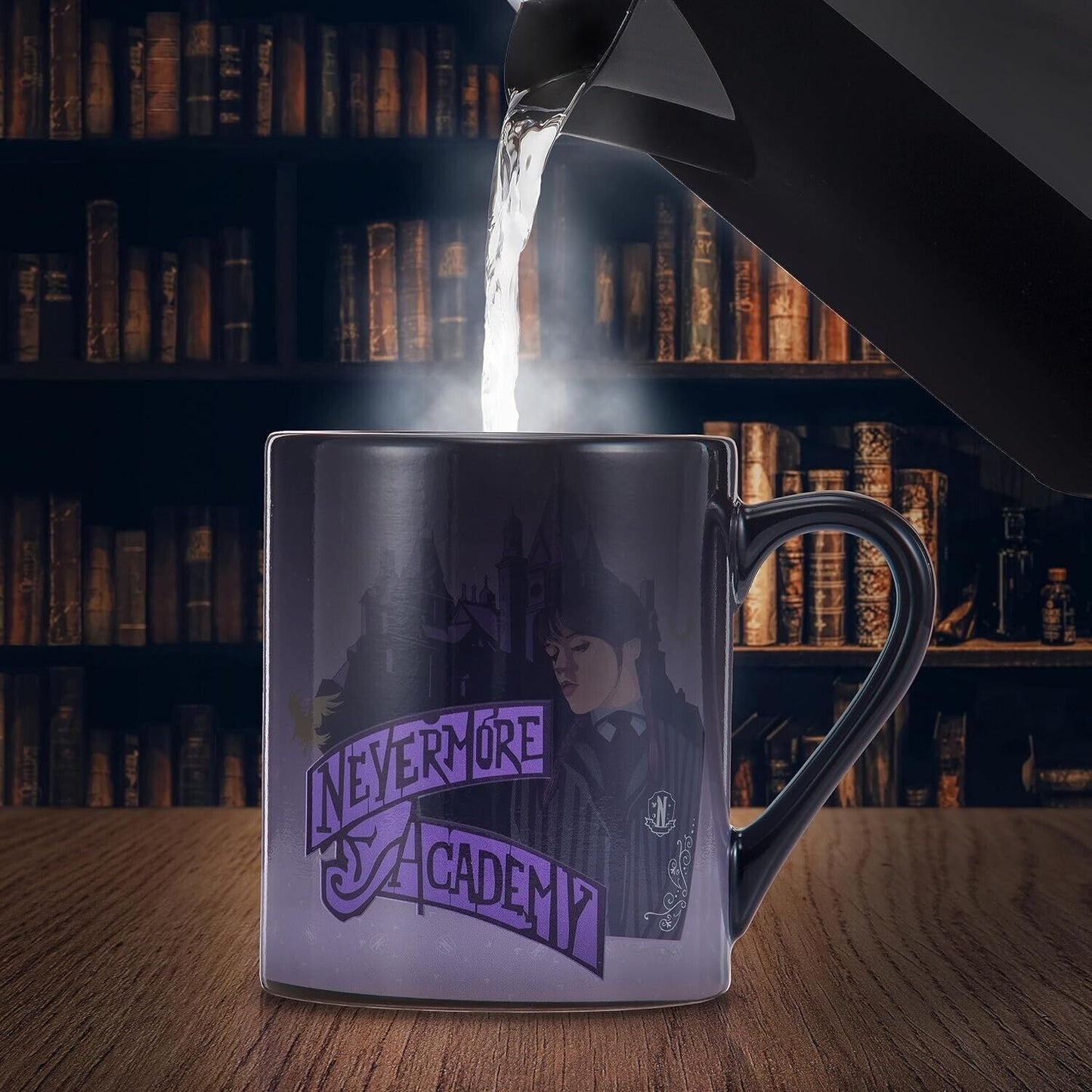 Wednesday ADDAMS NEVERMORE ACADEMY Heat Changing Ceramic Mug Cup Tea Coffee