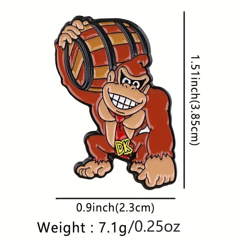 DONKEY KONG Pin Badge Enamelr Brooch Cartoon GAMING GAME GAMER NINTENDO