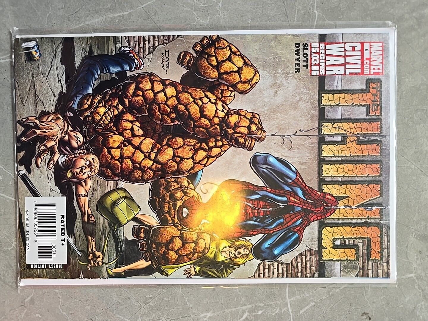 THE THING FULL SET # 1-8 2006 SIGNED BY DAN SLOTT NEVER READ MARVEL CIRTIFICATE