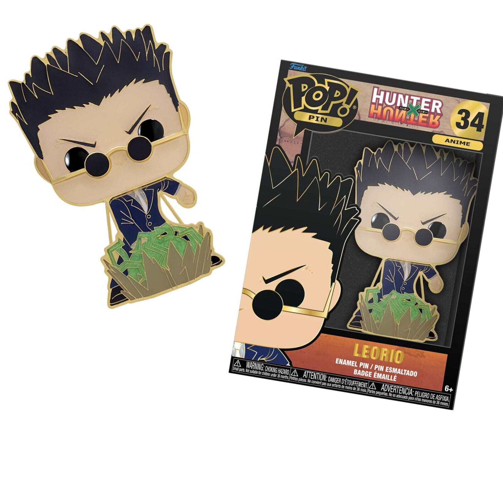 New Sealed Funko Pop Pin Hunter X Hunter Leorio Large Enamel Pin 10 CM Anime 34