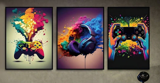 Gamer Xbox PlayStation PS5 Canvas Art Pictures Large MUSIC VIRTUAL PC NINTENDO