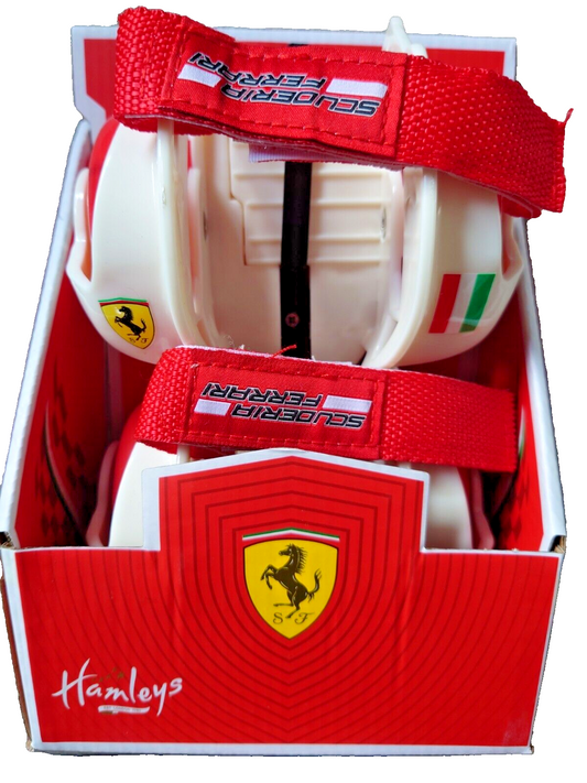 Hamleys® OFFICIAL Ferrari Flashing Wheels Roller Skates WHITE RACING CHILDRENS