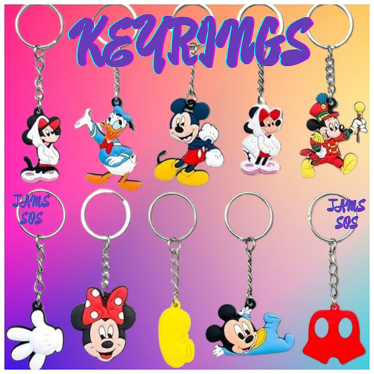 DISNEY CLUBHOUSE MICKEY/MINNIE MOUSE Keyring Gift Kids Adult Birthday Charm
