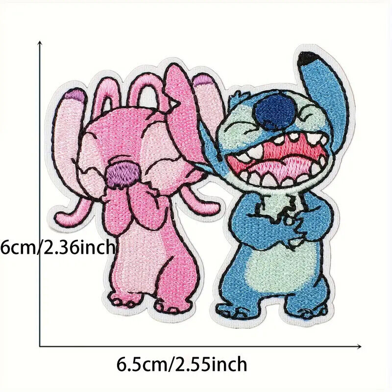 STITCH ANGEL EMBROIDERED BADGE SEW ON IRON ON PATCH LILO AND STITCH