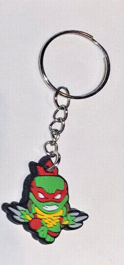 Teenage Mutant Ninja Turtles TMNT Keyring Keychain Rubber Donatello Michelangelo