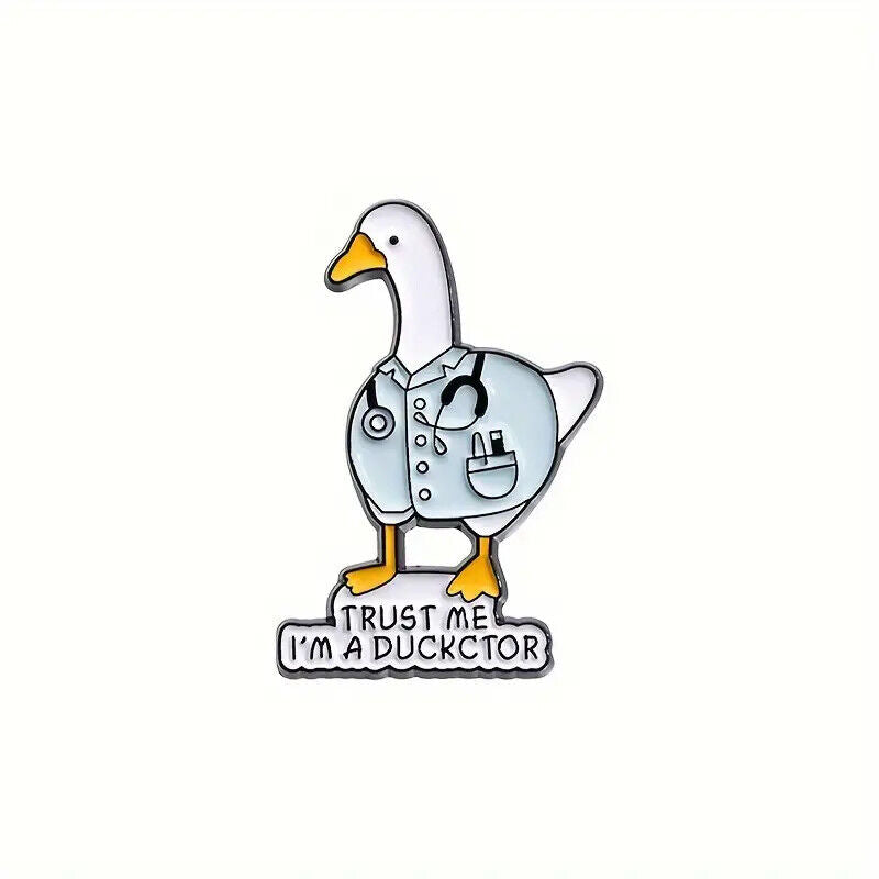 DOCTOR DOG DUCK Metal Enamel Pin Badge MEDICAL FUNNY STUDENT DUCKCTOR DOGTOR