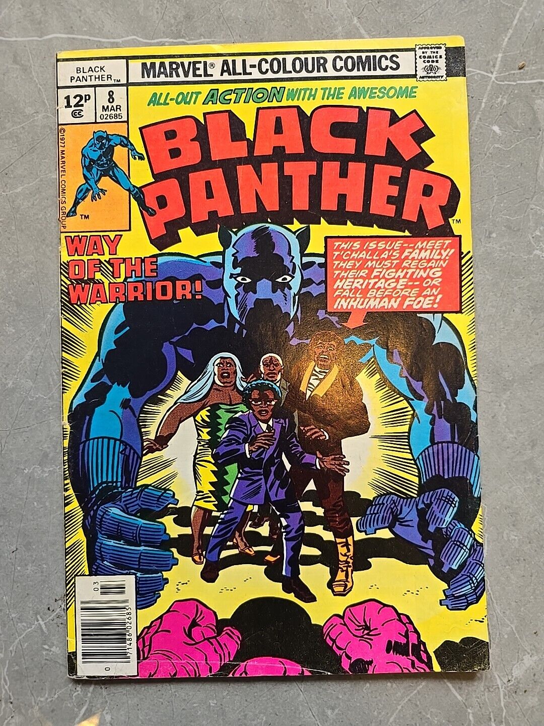 Black Panther #8 Marvel (1977) Jack Kirby story art BRONZE AGE WARRIOR YELLOW