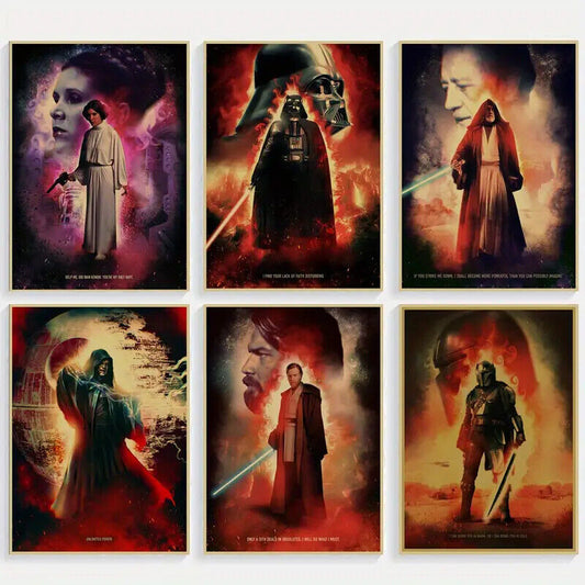 STAR WARS Wall Art Movie Poster Print Picture KRAFT LEILA DARTH VADER LUKE