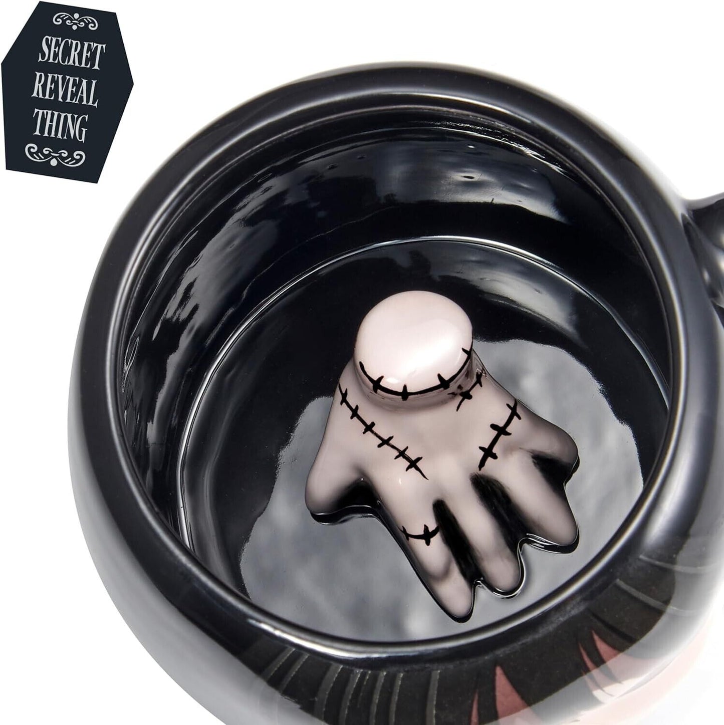 WEDNESDAY ADDAMS FAMILY & SECRET Thing 3D Giftable Mug NETFLIX ORTEGA BLACK CUP