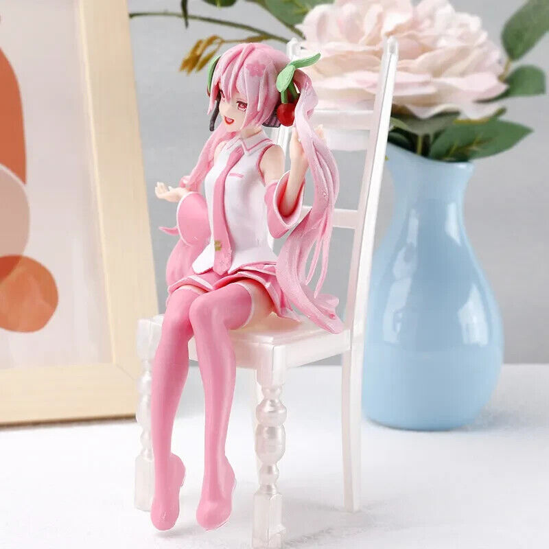 Miku Sakura Hatsune Figure ANIME SITTING GIRL Sega Japan Cherry Authentic