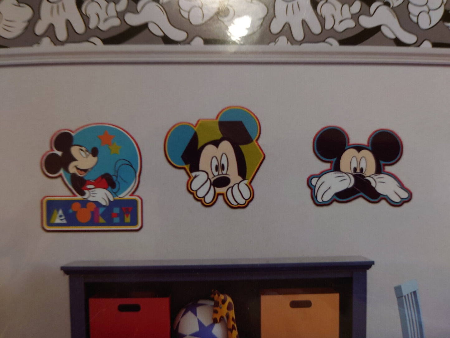 Disney Mickey Mouse 3 x Large 3D Foam Wall Decoration Stickers 30cm childrens