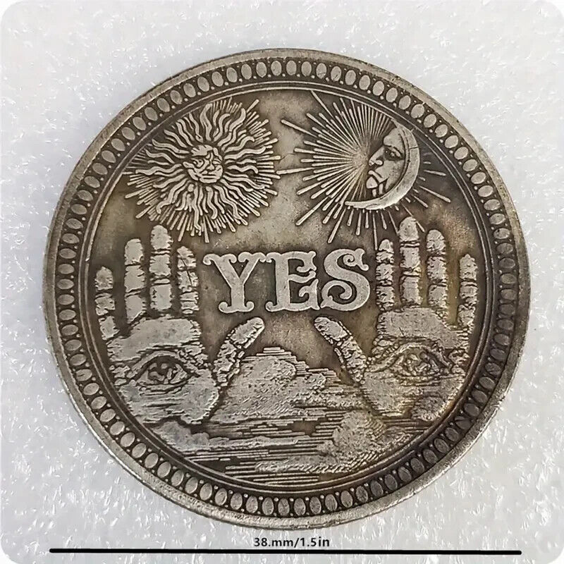 Yes or No Lucky Coin novelty gift Gothic skeleton bat Decision prediction xmas