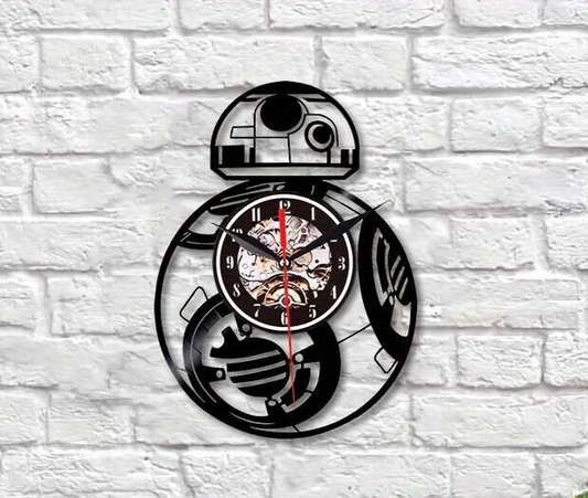 Star Wars BB8 Vinyl Clock Darth Vader Wall Art Best Yoda Record Decor Death