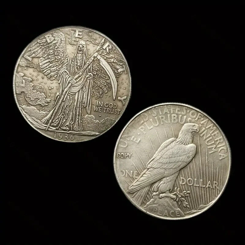 ONE DOLLAR COIN USA COIN GIFT HOMELESS AMERICA IN GOD WE TRUST EAGLE SCYTHE