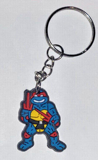 Teenage Mutant Ninja Turtles TMNT Keyring Keychain Rubber Donatello Michelangelo