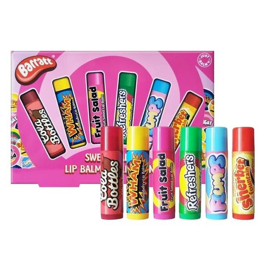 BARRATT SWEETS SWEET Lip Balm Gift Set Just Balmy Flavoured Balms RETRO