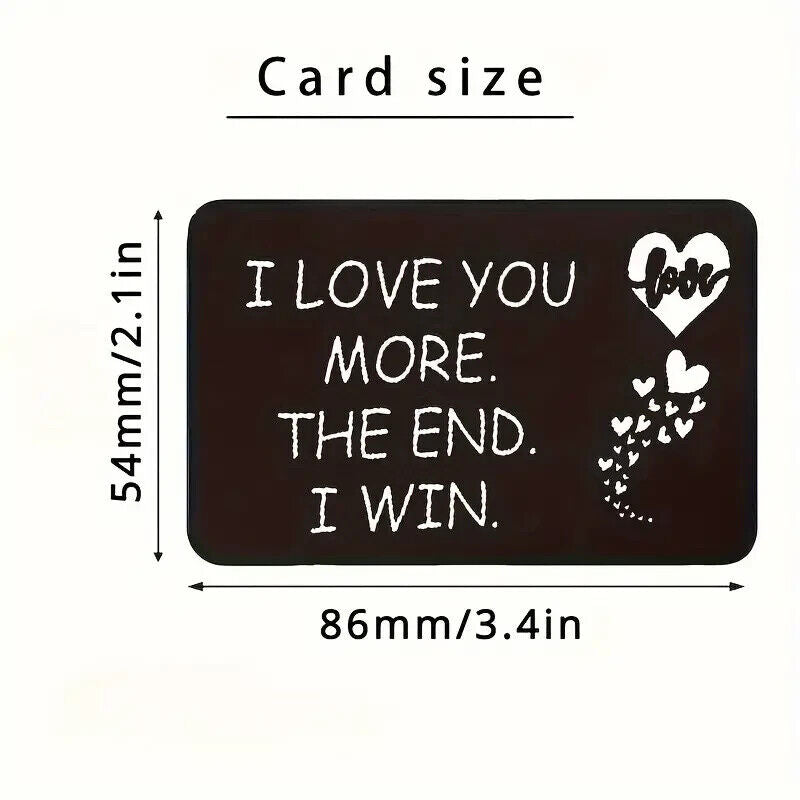 I Love You More the end I Win Wallet Insert Card Gift Idea Card With Message