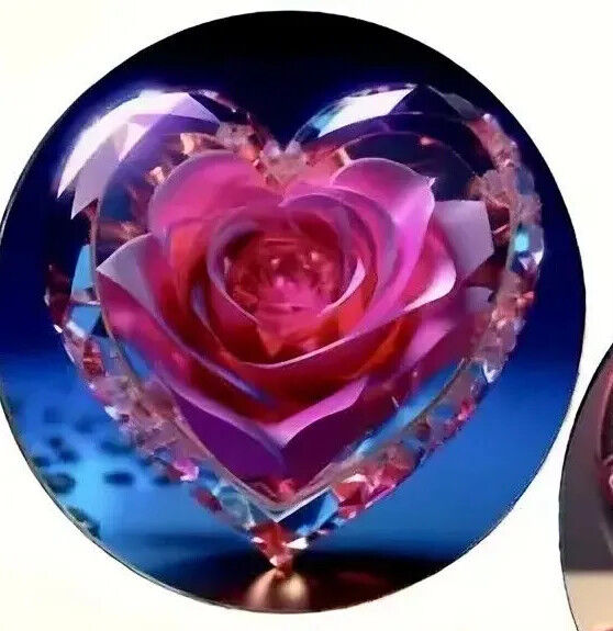 ROSE LOVE HEART COASTER Coffee Tea Drink COCKTAILS SPARKLE SCENE VALENTINES