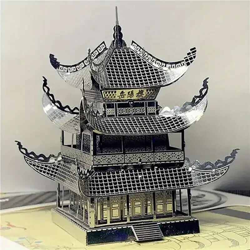 3D Metal Puzzle Yueyang Tower Model Kit DIY Assemble Jigsaw Chinese building