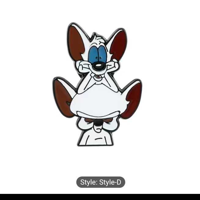 Pinky And The Brain Metal Enamel Pin Badge Brooch Animaniacs Warner Bros Mouse