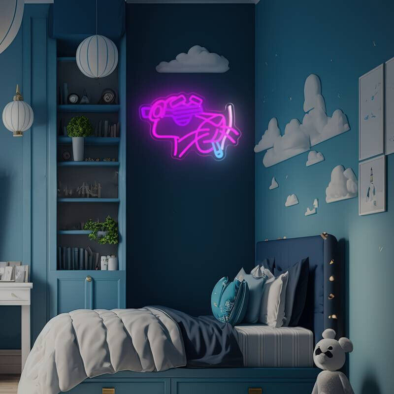 PINK PANTHER SMOKING cartoon character Neon Sign led light CLOUSEAU MAN CAVE FAG