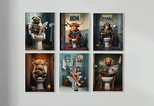 ANIMAL Canvas Wall Art Movie Poster Print Picture DOG BULL MONKEY GIRAFFE LOO
