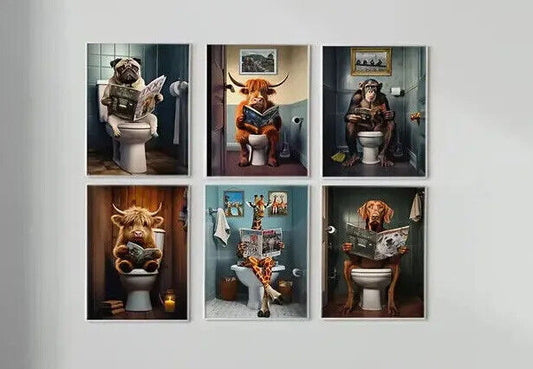 ANIMAL Canvas Wall Art Movie Poster Print Picture DOG BULL MONKEY GIRAFFE LOO