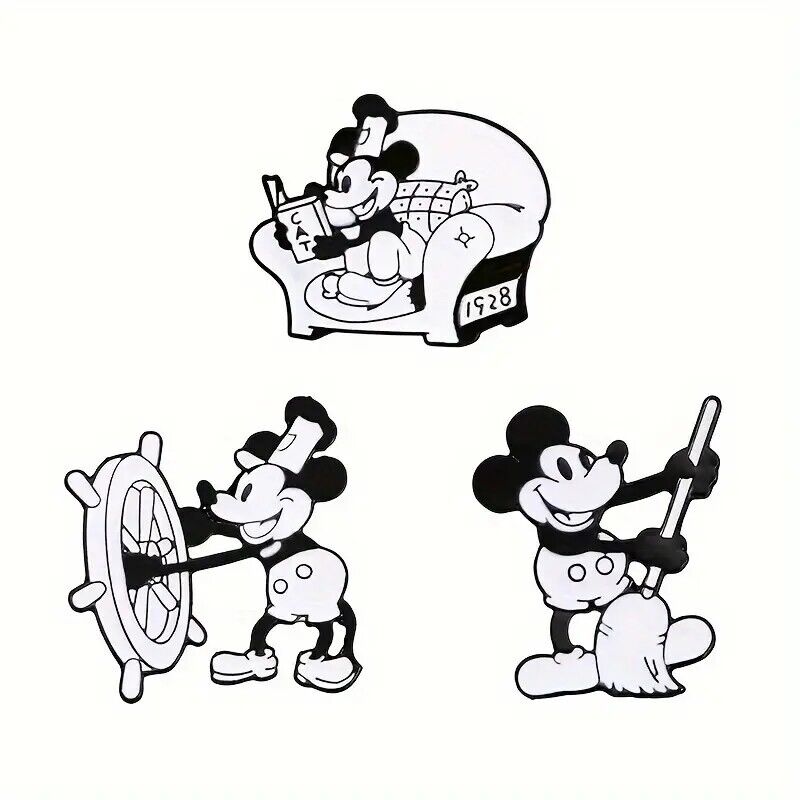 STEAMBOAT WILLIE MICKEY MOUSE Pin Badges BADGE FANTASIA READING