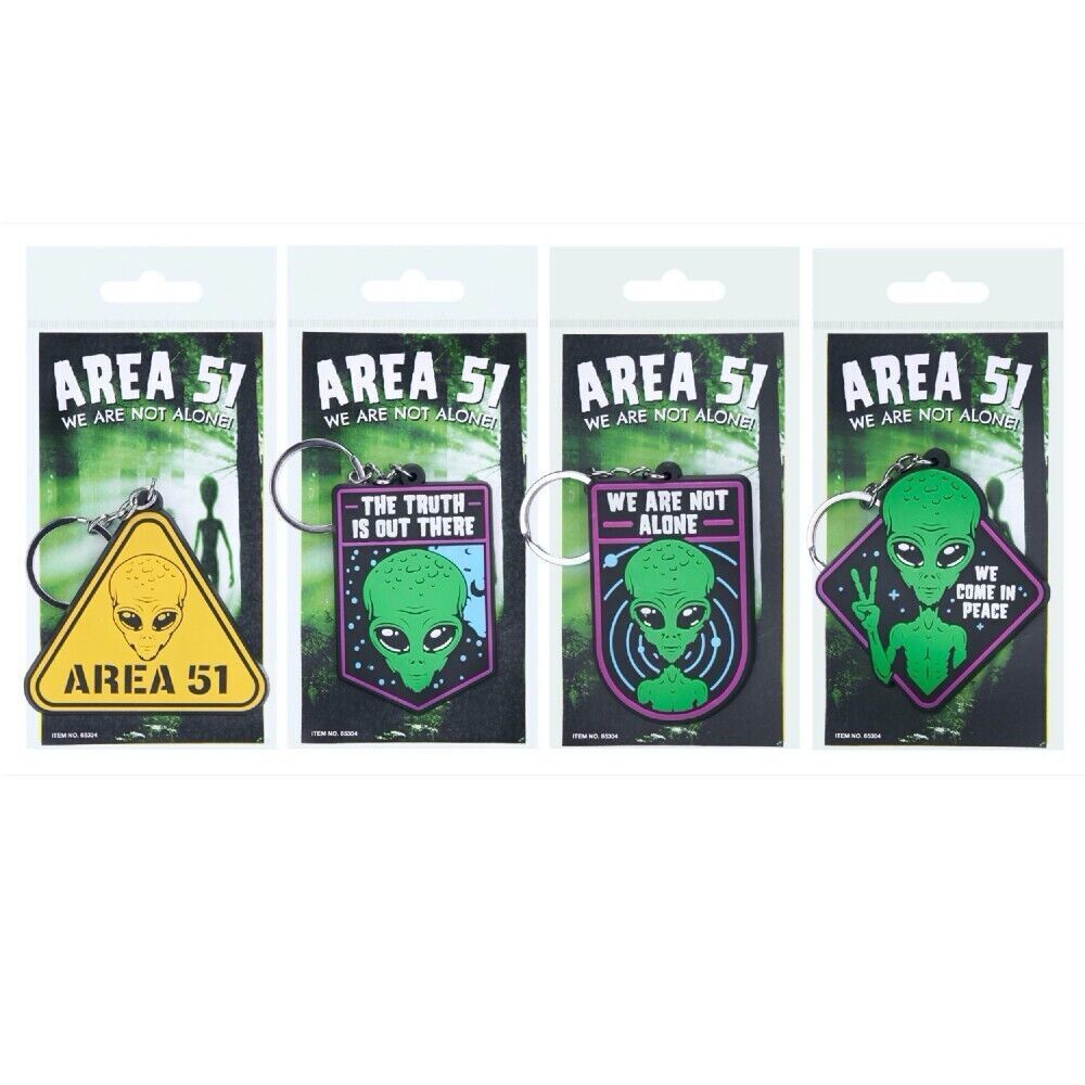 Area 51 2d Keyring Alien Keyring Aliens Keychain We Come In Peace Keyring