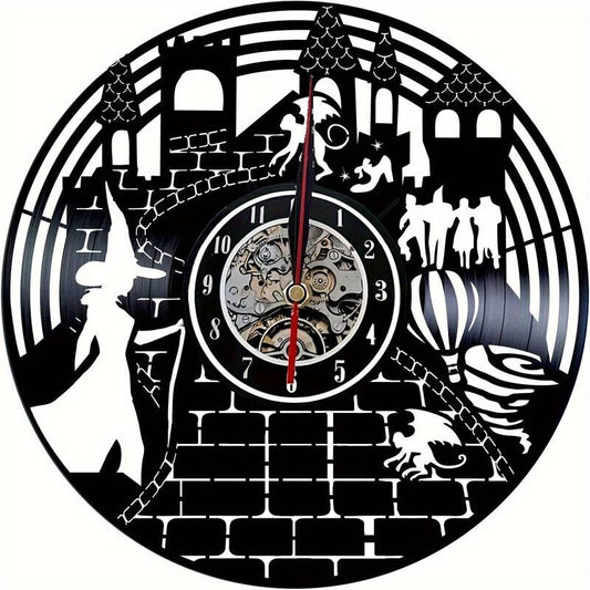 The Wizard of Oz Vinyl Wall Clock Gift Dorothy Witch Magic Yellow Brick Road