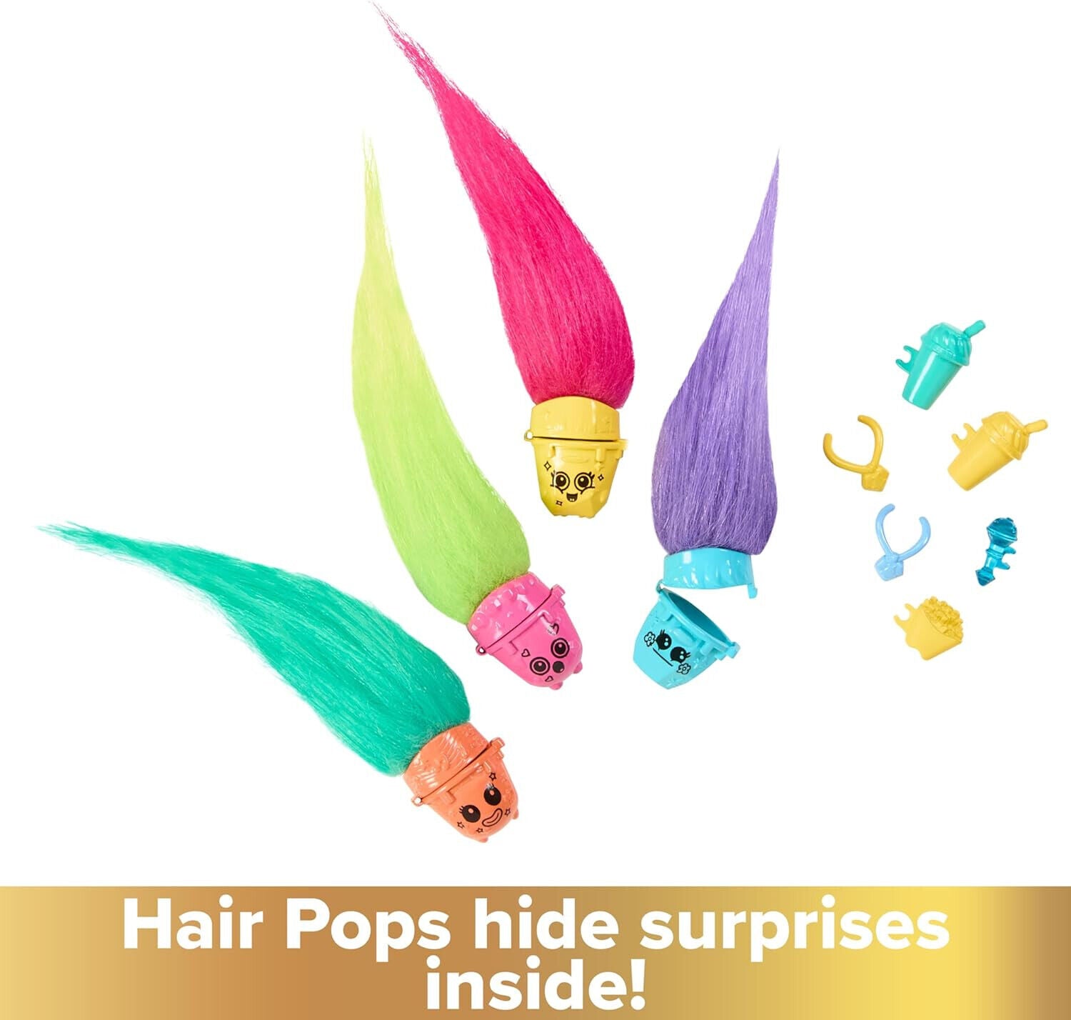 TROLLS QUEEN POPPY Band Together Mount Rageous Playset 25+Accessories4 Hair Pops
