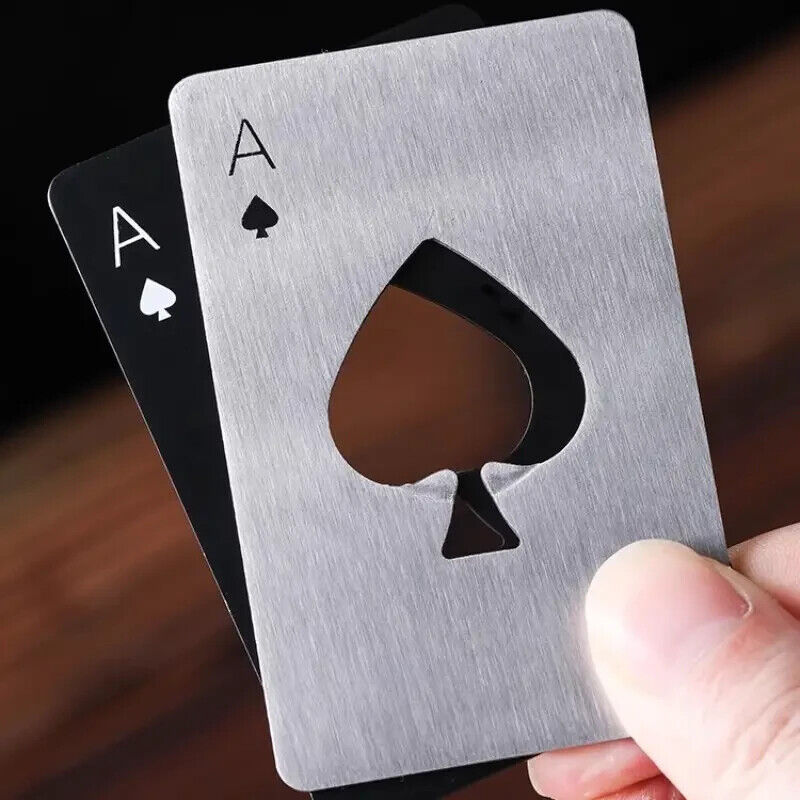 Ace of Spades Poker Card Bottle Opener Novelty Bar Tool Stainless Steel BEER
