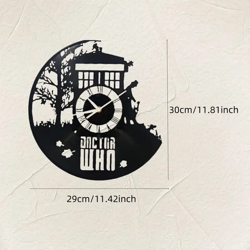 Doctor Who TARDIS TENNANT Vinyl Wall Clock Records Decor Christmas Birthday XMAS
