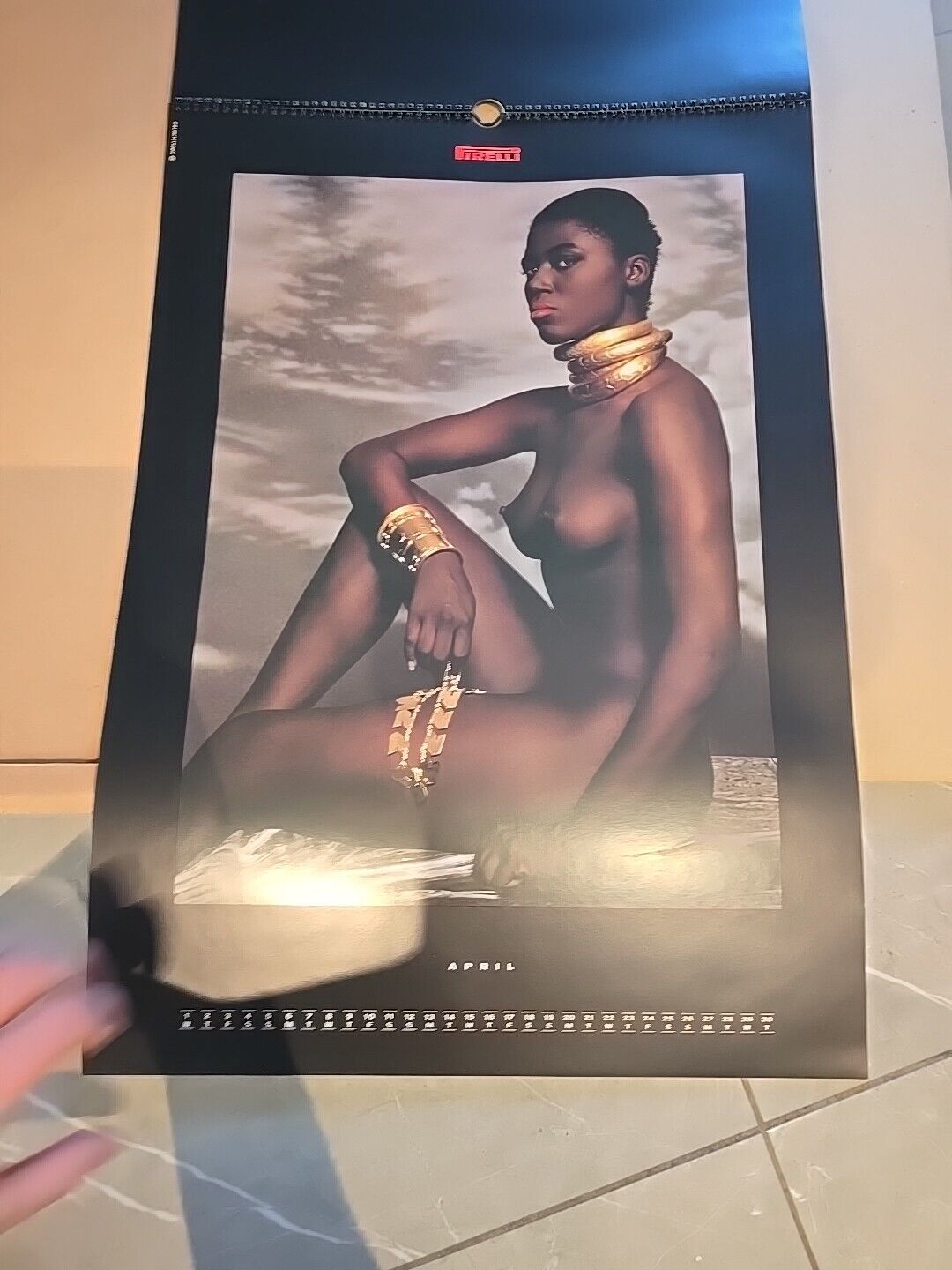 VINTAGE Pirelli 1987 printed calendar all 12 months cover original box BLACK