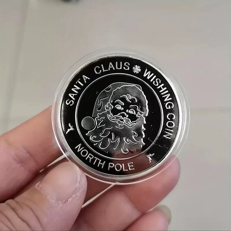 SANTA CLAUS WISHING COIN SILVER GOLD Coins BELIEVE IN THE MAGIC OF CHRISTMAS