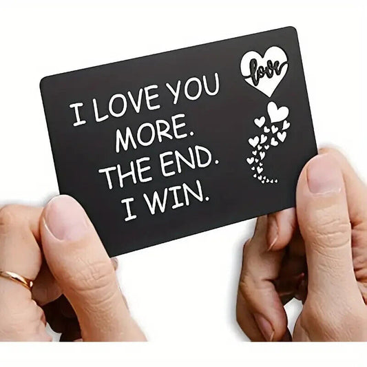 I Love You More the end I Win Wallet Insert Card Gift Idea Card With Message