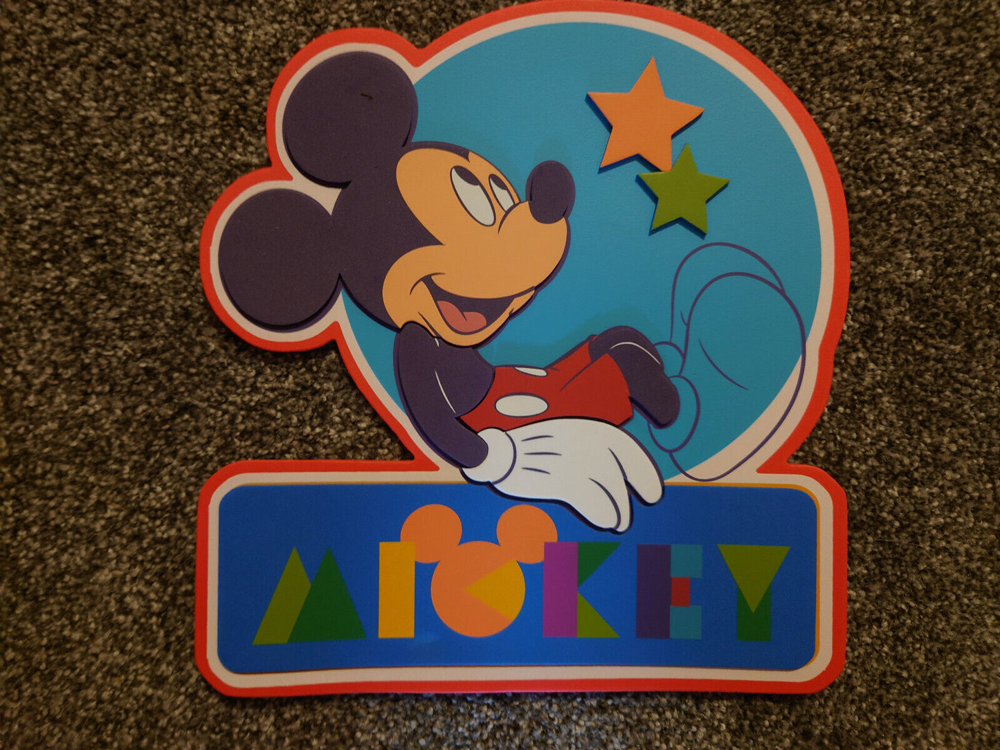 Disney Mickey Mouse 3 x Large 3D Foam Wall Decoration Stickers 30cm childrens