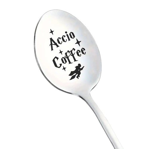 HARRY POTTER SPELL Spoon ICE CREAM COFFEE SUNDAE SILVER ESPRESSO ACCIO WITCH