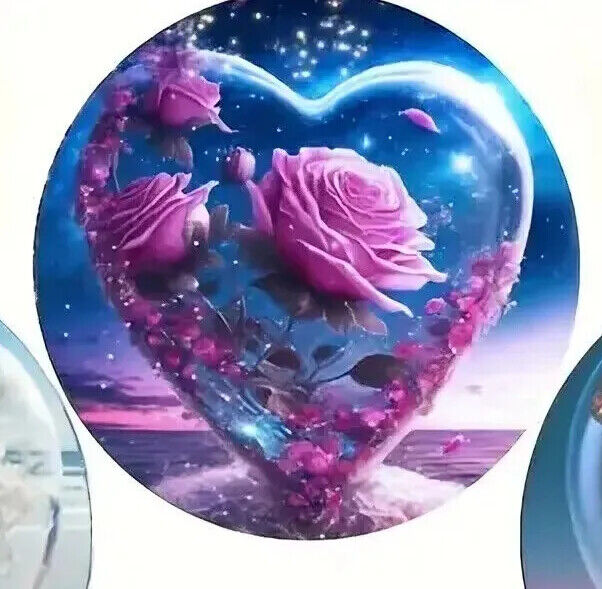 ROSE LOVE HEART COASTER Coffee Tea Drink COCKTAILS SPARKLE SCENE VALENTINES