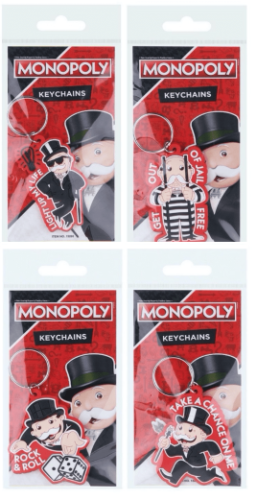 MONOPOLY - Official Game Keyring 2D Rubber Keychain CHOOSE YOURS OR GET THEM ALL