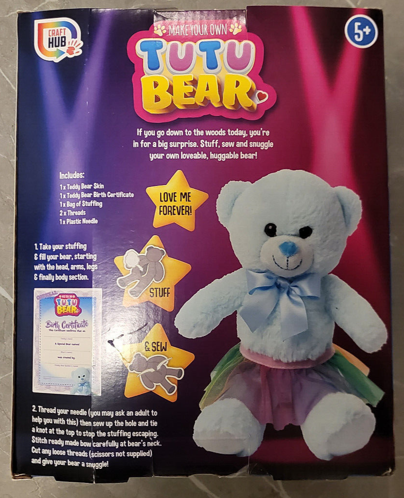 GRAFFIX MAKE YOUR OWN TUTU BEARS PINK BLUE KIDS CERTIFICATE CREATE CRAFTS TOYS
