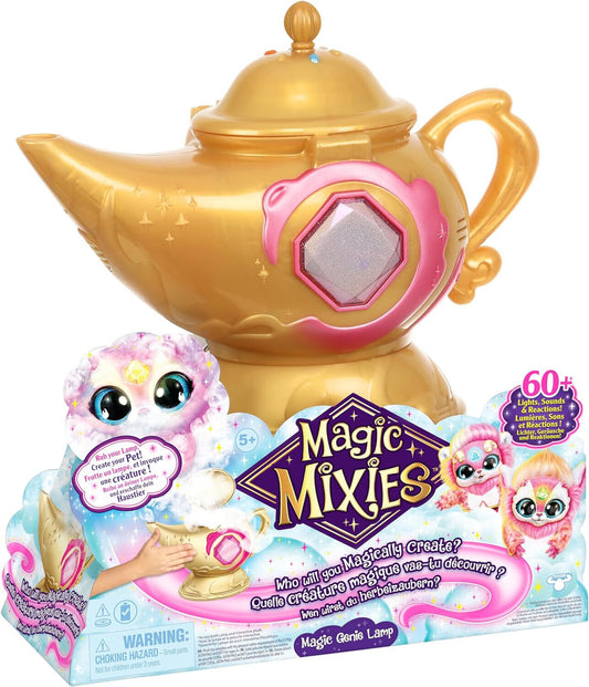 Magic Mixies Magic Genie Lamp with Interactive 8 inch PINK Plush Toy & 60+ Sound