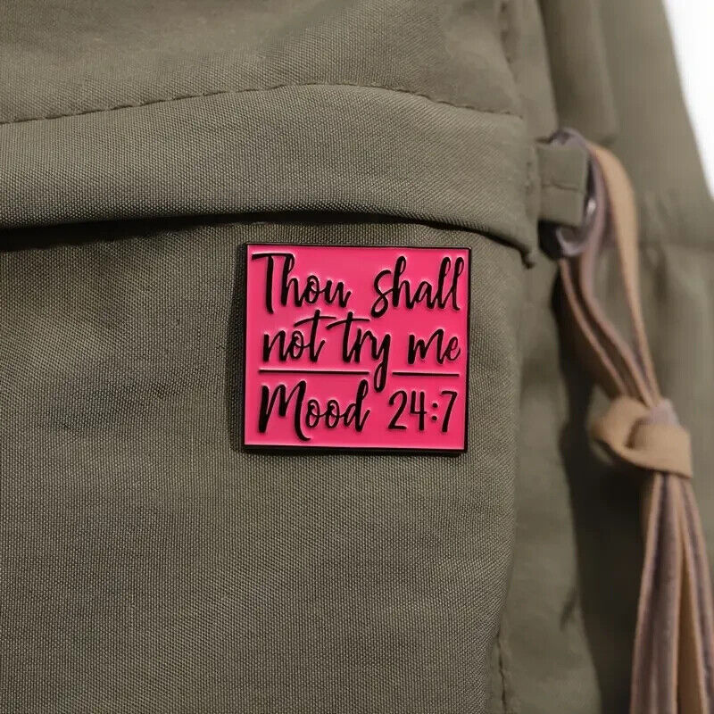 Enamel Metal Pin Badge Accessory Thou Shall Not Try Me Mood Funny Quote Bible