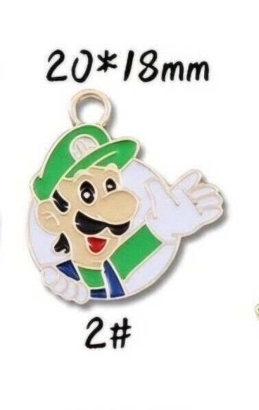 Nintendo Super Mario 2D Enamel Keyring Keychain Princess Toad Yoshi Toad Luigi