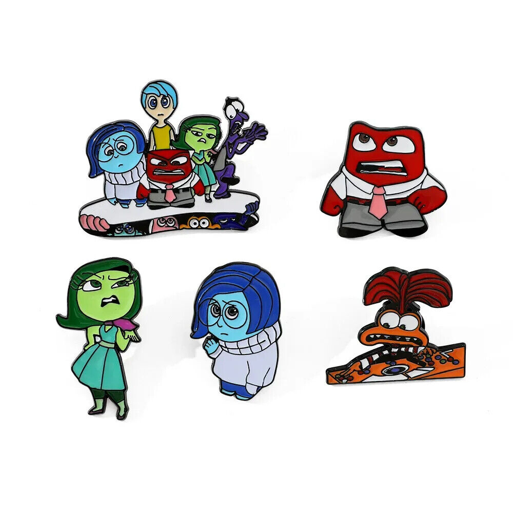 INSIDE OUT 2 Metal Enamel Pin Badge Kids Adult Teen SAD ANXIETY ANGER ENVY HAPPY