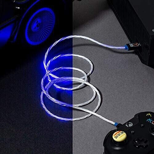 Back to the Future LED Micro USB controller Cable and Thumb Stick Grips PS4 XBOX