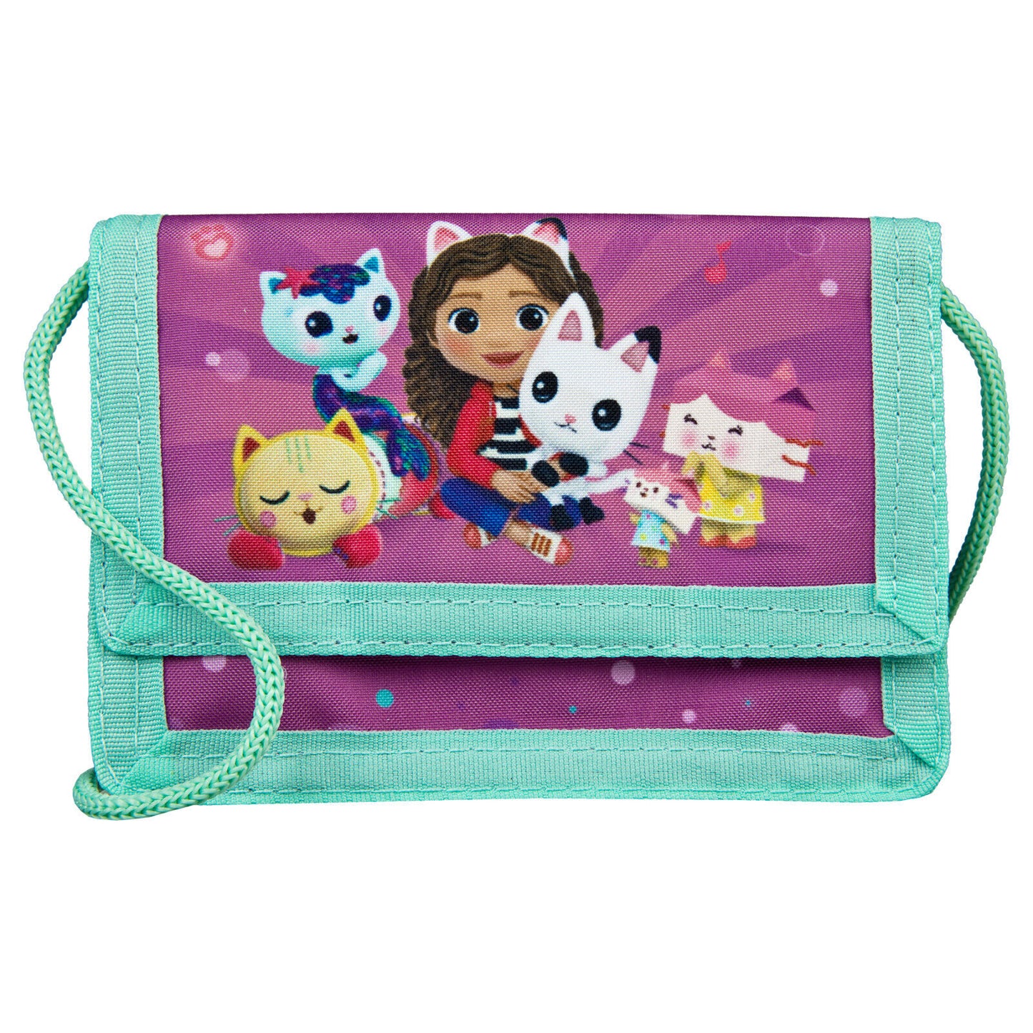 Gabby's Dollhouse Wallet Purse With Strap Official Purple Netflix Cat Christmas