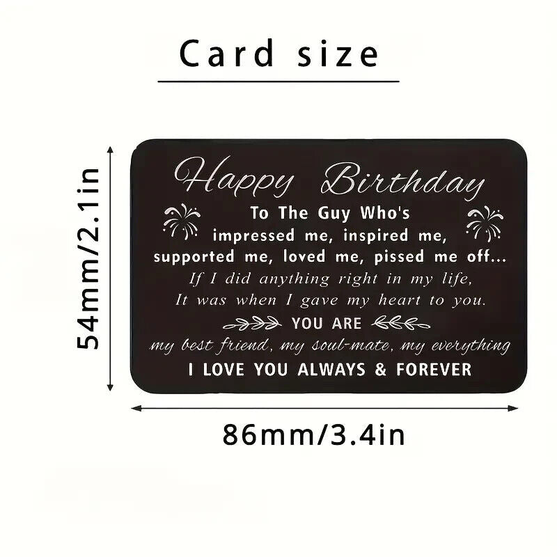 Wallet Insert Card To My Man Gift Idea Card With Message love complete