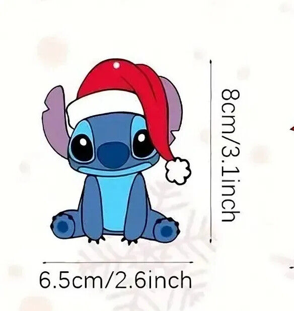 DISNEY LILO & STITCH Tree Pendant Decoration XMAS KIDS ALOHA SANTA HAT